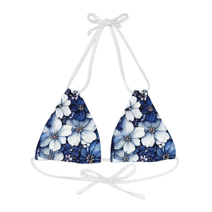 Strappy Triangle Bikini Top (AOP)