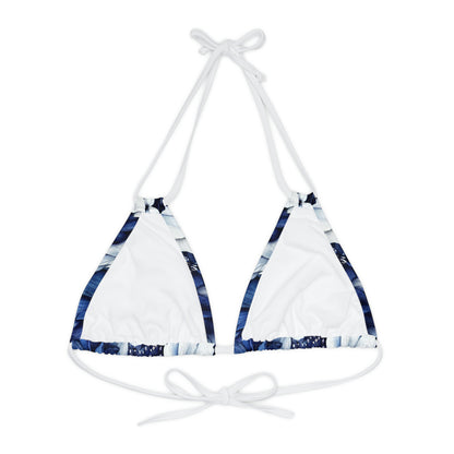 Strappy Triangle Bikini Top (AOP)